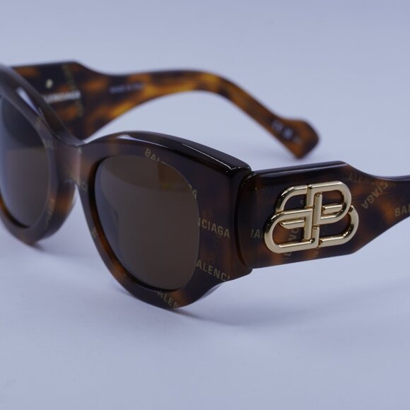 🕶️ New Balenciaga BB0070S 007 Sunglasses - Havana Frame, Brown Lenses - Picture 5 of 12